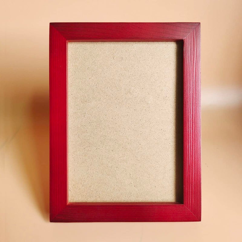 KELE MODEL 5x7 Picture Frames RED Solid Wood Frame  Plastic Panel (Film Needs to be Removed) Table or Wall.Front Window Opening 4.5x6.5 inch. - Image 2