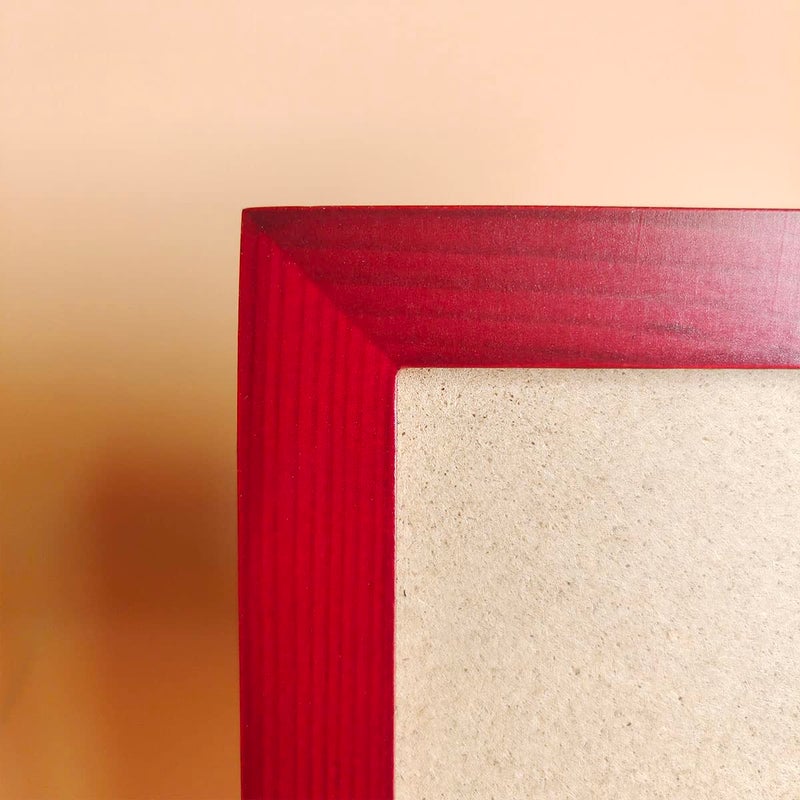 KELE MODEL 5x7 Picture Frames RED Solid Wood Frame  Plastic Panel (Film Needs to be Removed) Table or Wall.Front Window Opening 4.5x6.5 inch. - Image 4