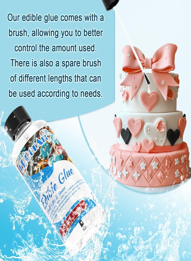 ERCorArt Edible Glue for Cake Decorating - Transparent Edible Flowers Cake Adhesive for Fondant, Icing Decorating, Cookie, Baking, Buttercream - 100ml/3.4 oz - Image 4
