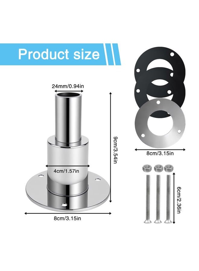 Cayludg 24mm/0.94 Inch Straight Thru Hull Exhaust Skin, Stainless Steel 316 Thru Hull Exhaust Skin Fitting, Diesel Heater Exhaust Pipe Thru Wall for Boat Car Truck Diesel Parking Heaters - Image 2