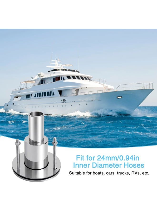 Cayludg 24mm/0.94 Inch Straight Thru Hull Exhaust Skin, Stainless Steel 316 Thru Hull Exhaust Skin Fitting, Diesel Heater Exhaust Pipe Thru Wall for Boat Car Truck Diesel Parking Heaters - Image 3