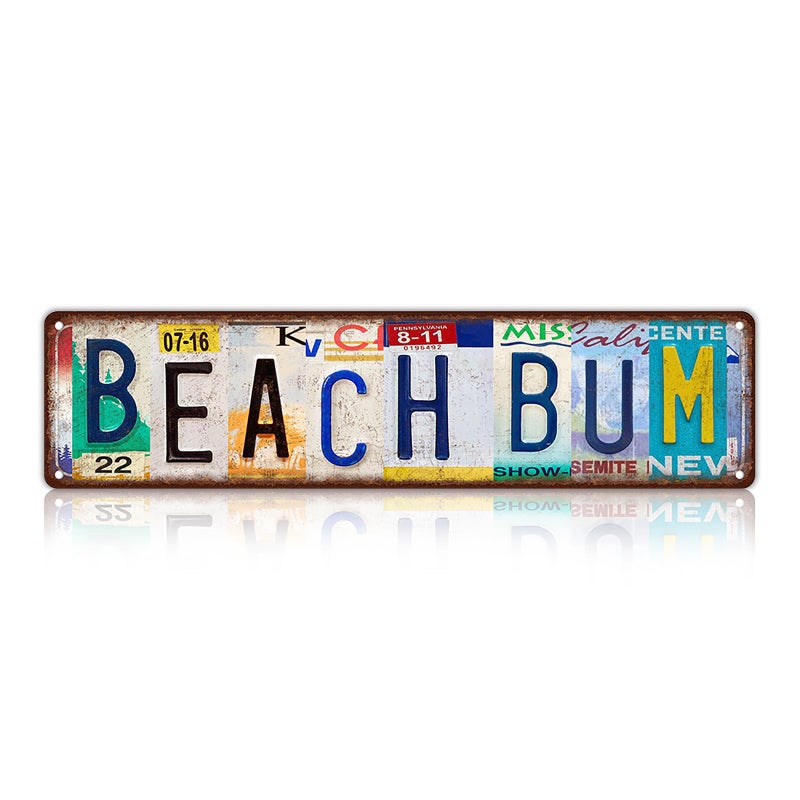 MTsigns Vintage Beach Metal Tin Signs Street Signs Home Wall Decor 16 x 4 Inches - Image 1