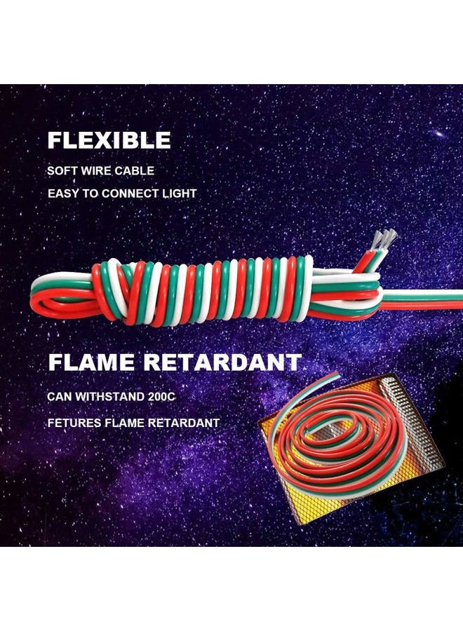 CARLITS 22AWG 65.6ft 3 Conductor Extension Cable Wire Cord Line 20m Stranded Tinned Copper 22 Gauge 3Pin Color Wire 12V 24V DC for WS2812b WS2811 Dream Color Led Strip Lights - Image 3
