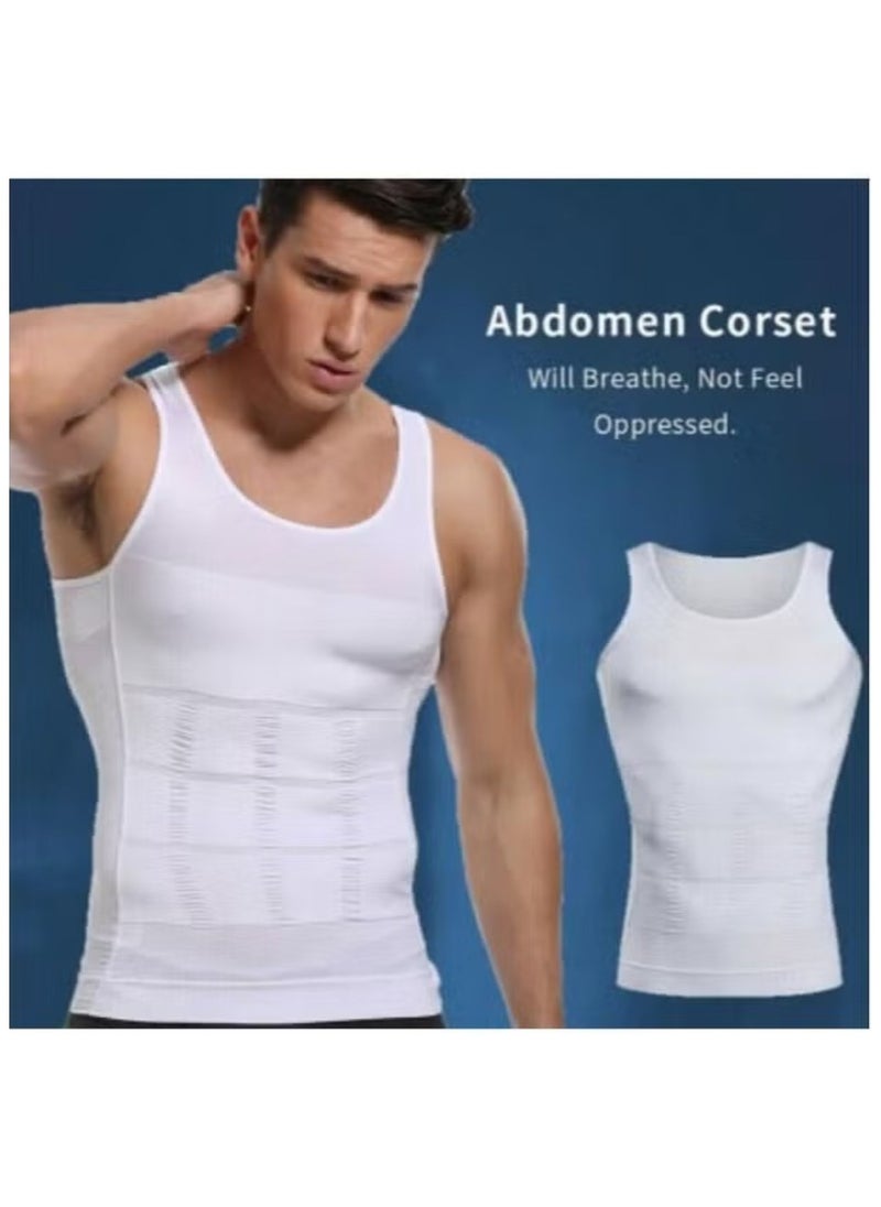 Trendify Slimming Body Shaper Vest Abdomen Slim Shirt Compression Tank Corset Shaper Underwear Shapewear White  - Image 4