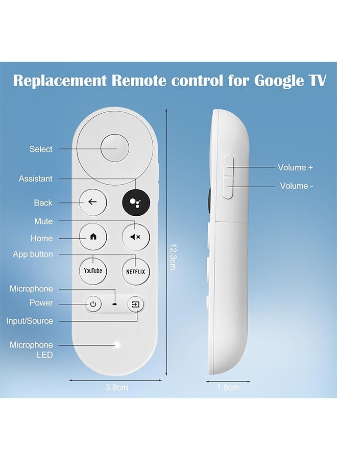 Replacement Voice Remote Control for Google Chromecast 4k Snow Streaming Media Player,Remote for Chromecast with Google TV HD/4K,Voice Remote Controls Replacement(Remote Control Only) - Image 3