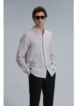 Lufian New Men's Basic Shirt Regular Fit Brown  - Image 1