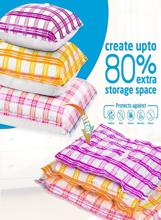 Storage Master 6-Pack Vacuum Storage Bags, Space Saver Bags 80% More Storage Space Work with Vacuum Cleaner + Travel Hand Pump (6 Combo (2L+2M+2S)) - Image 3