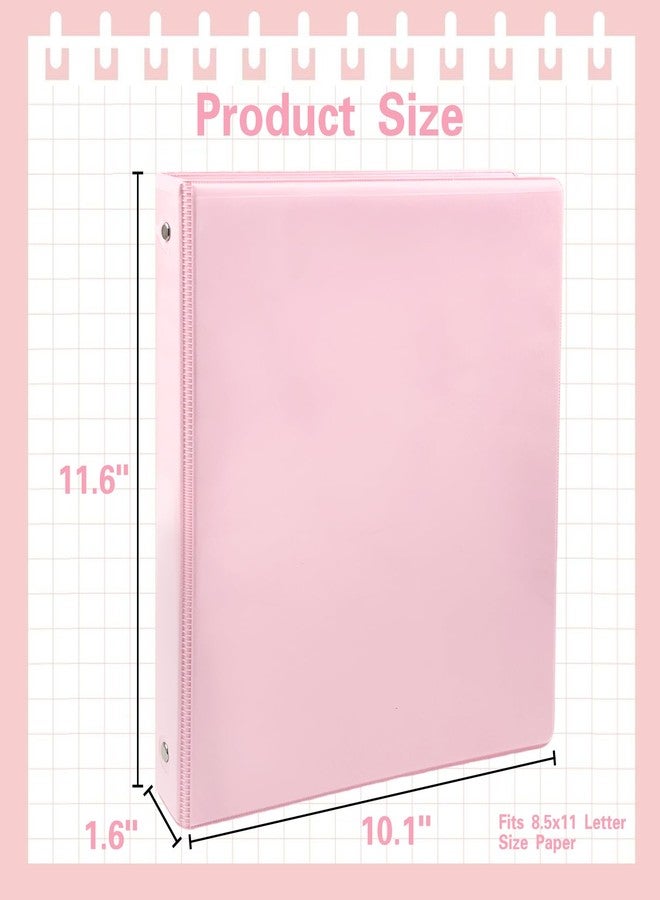 Ysenchan 1 Inch 3 Ring Binder with Pockets - 6 Pack Binders Bulk for US Letter Size Paper, Multicolor for Office, Home,Work,School Use(Pink Binder) - Image 2