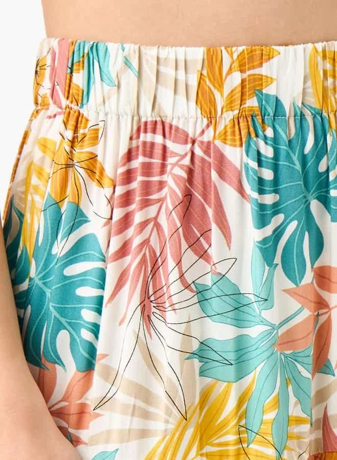 Splash FAV Printed Maxi Skirt with Elasticated Waistband