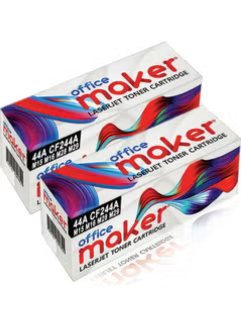 Office Maker 2-Pack 44A CF244A Laserjet Toner Cartridge for Printer Black - Image 2