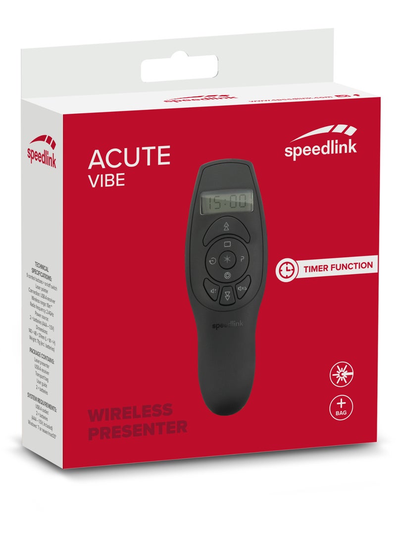 سبيدلينك جهاز عرض لاسلكي Speedlink SL-600401 Acute Vibe Timer Function - أسود - Image 5