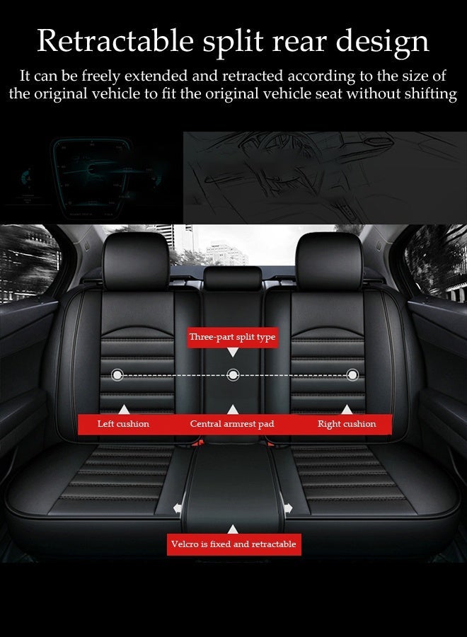 DUNISO Car Seat Cover,Universal Fully Wrapped Seat Cushion, Artificial Leather Car Backrest Seat Cover, With Headrest and Cushion,Wear Resistant And Anti Slip, Suitable For All Seasons, Suitable For Most Car Seats - Image 2