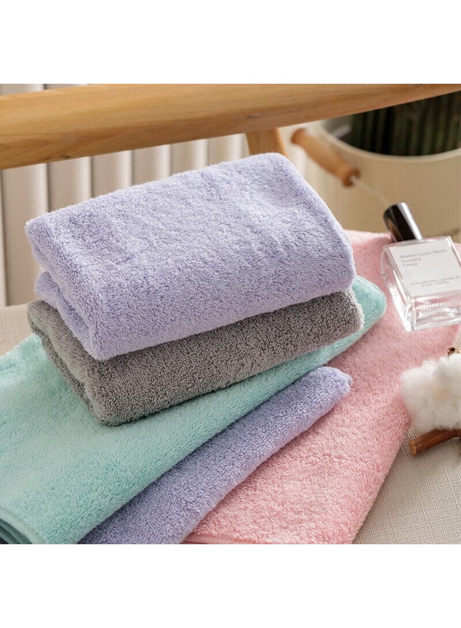 Uchino Soft Cotton Cloud-feel Bath Towel And Face Towel Set, Soft Absorbent Pure Cotton Home Bath Towel, Blue-green + Laundry Bag - Image 2