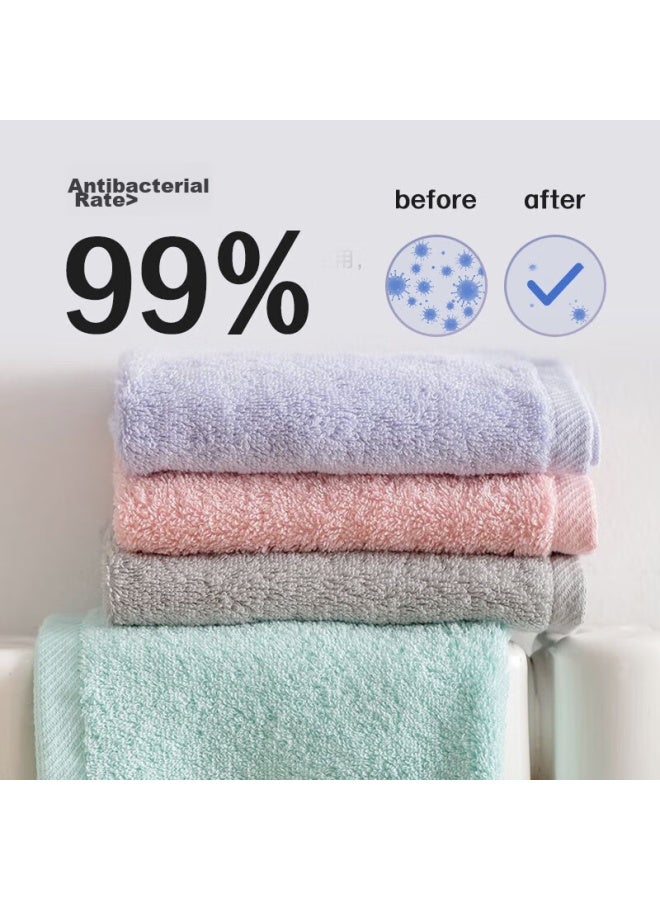 Uchino Soft Cotton Cloud-feel Bath Towel And Face Towel Set, Soft Absorbent Pure Cotton Home Bath Towel, Blue-green + Laundry Bag - Image 1