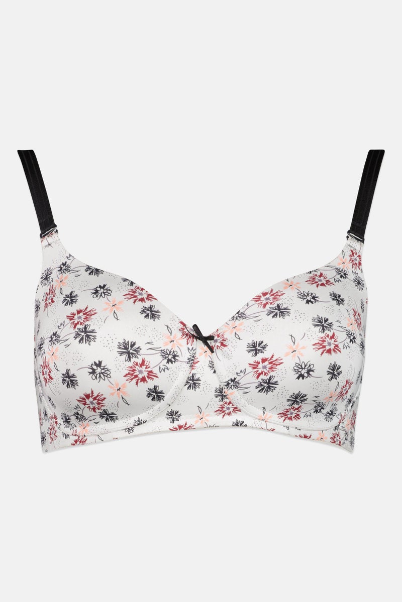 TRIUMPH Women 2 Pieces Allover Print Padded Non Wire Bra, Multicolor - Image 2