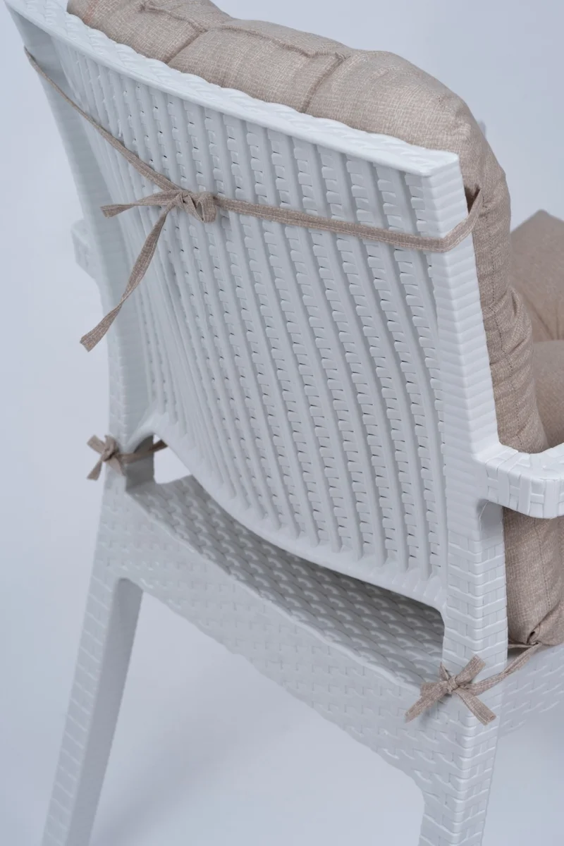 Altın Pamuk Candy Fluffy Backed Beige Chair Cushion Special Stitched Laced 43X88 cm