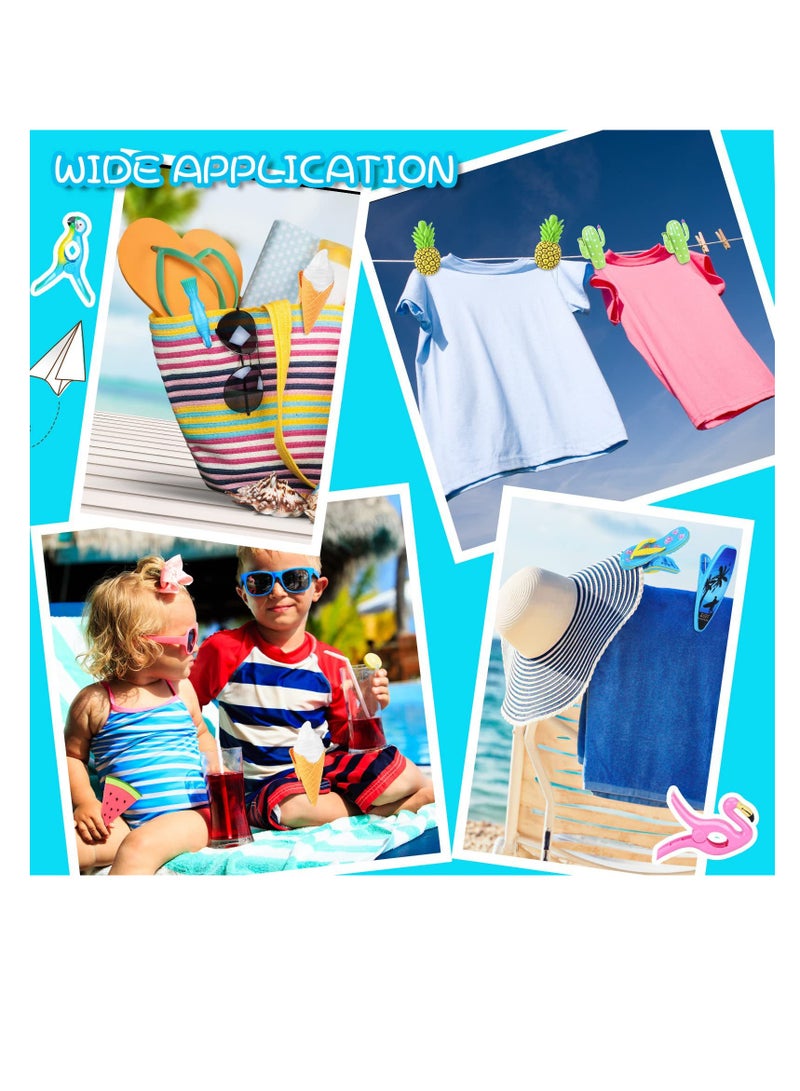 Beach Towel Chair Clips 4 Pcs, Big Size Pineapple Plastic Lounge Chair Towel Clips, Pool Clips to Keep Towel from Blowing Away for Family Daliy Use - Image 3