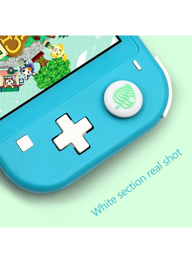 Generic - Switch Rocker Cap Silicone Cap Game Cap Button Protective Cap Nintendo Animal Crossing Bear Ns Rocker Cap-Product Color:Leaves With White Background And Green - Image 1