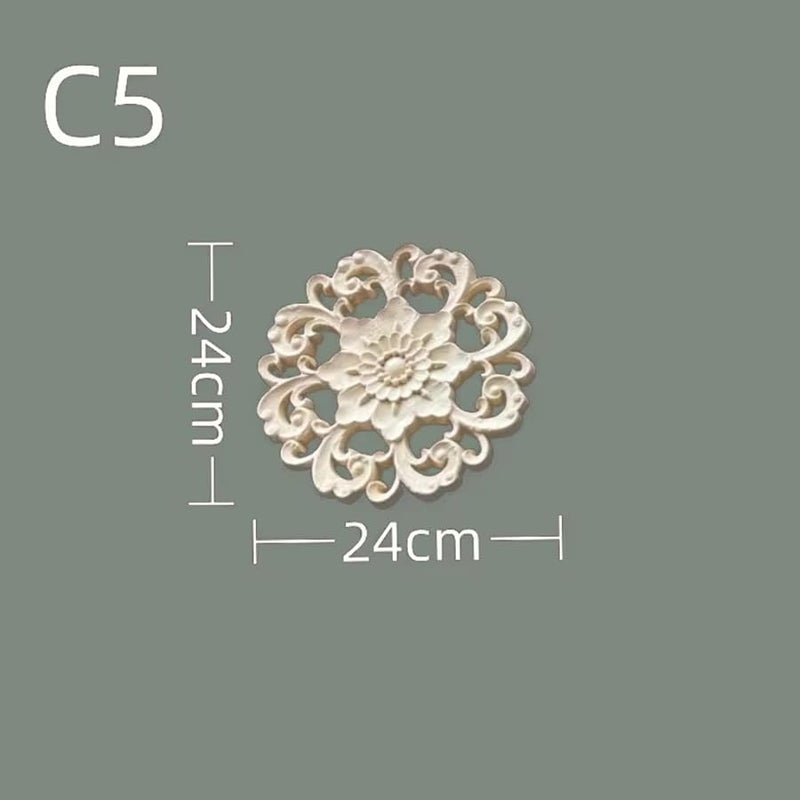C5 24 سم × 24 سم × أقراص منحوتة من الخشب الصلب لتحسين باب خزانة الملابس - Image 3