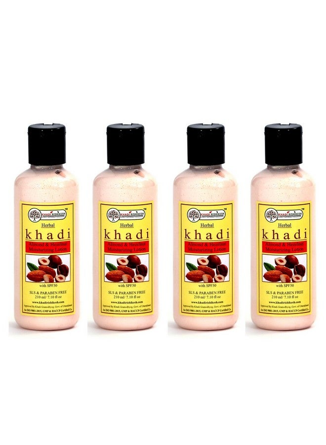 Khadi Rishikesh Herbal Almond & Hezelnut Moisturizing Lotion Combo Set Pack Of 4 x 210 ml (840 ml) - Image 1