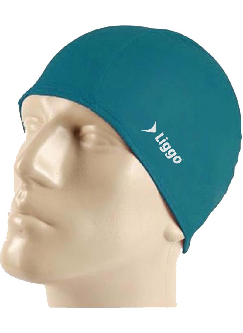 Liggo Lycra Cloth Bonnet Pool Cap Sea Swimming Cap 