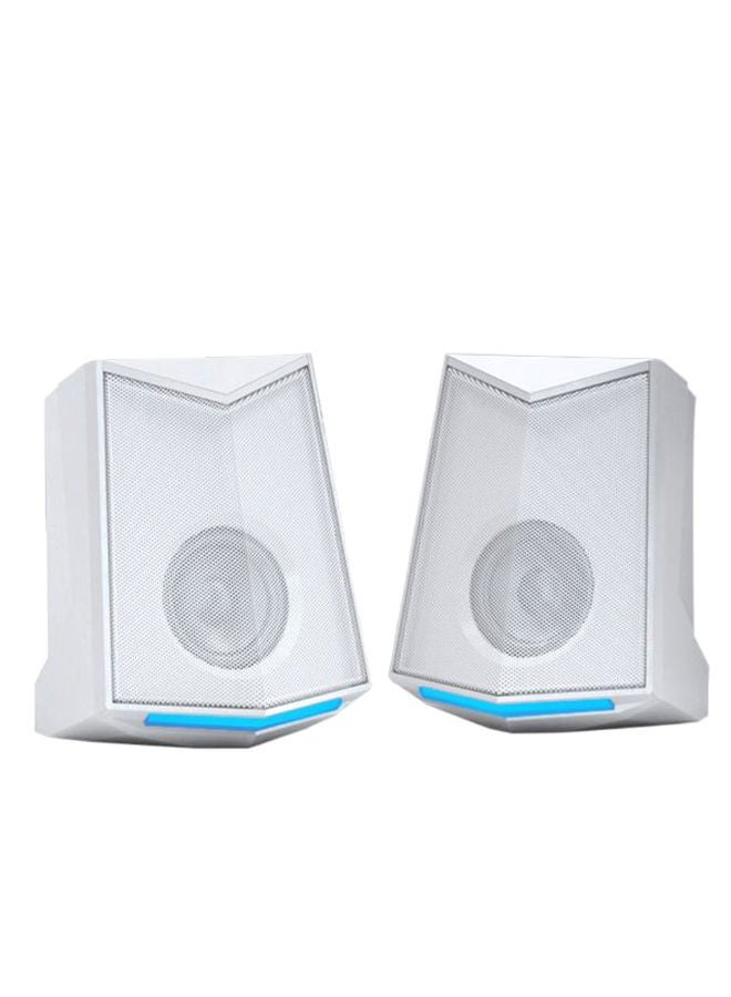 NIBEMINENT 2-Piece Mini Portable USB Power Speaker Set White  - Image 1
