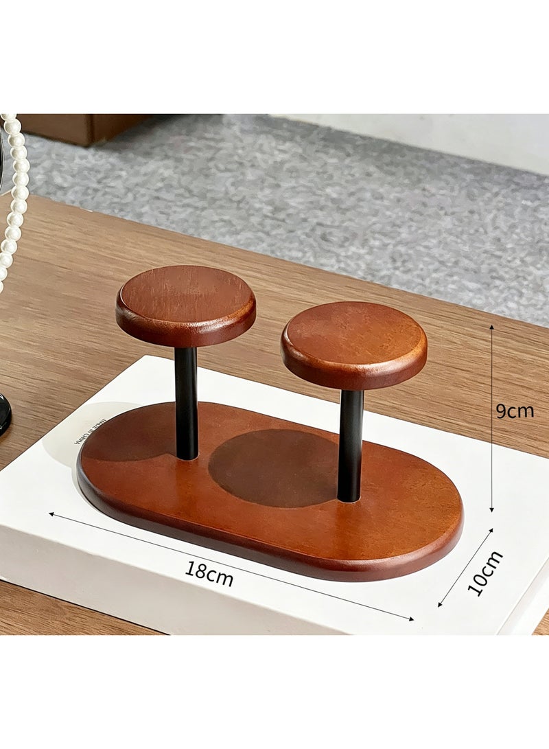 Wooden Coffee Cup Dispenser Dual Rack Countertop Organizer for Disposable Paper Cups - Image 2