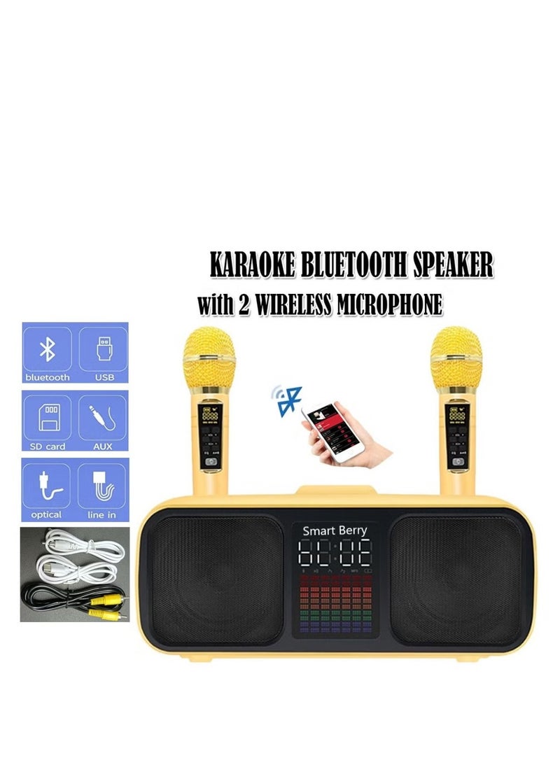 SDRD Karaoke System with Dual UHF Wireless Microphones – Bluetooth & Multi-Port PA Speaker for Adults & Kids – AUX/USB/Type-C/TF Support – Ideal for Home Parties, Events & Outdoor Fun  - Image 4