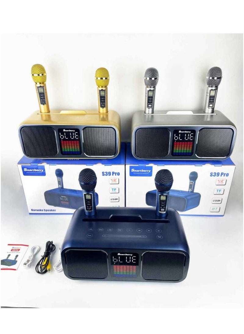 SDRD Karaoke System with Dual UHF Wireless Microphones – Bluetooth & Multi-Port PA Speaker for Adults & Kids – AUX/USB/Type-C/TF Support – Ideal for Home Parties, Events & Outdoor Fun  - Image 5