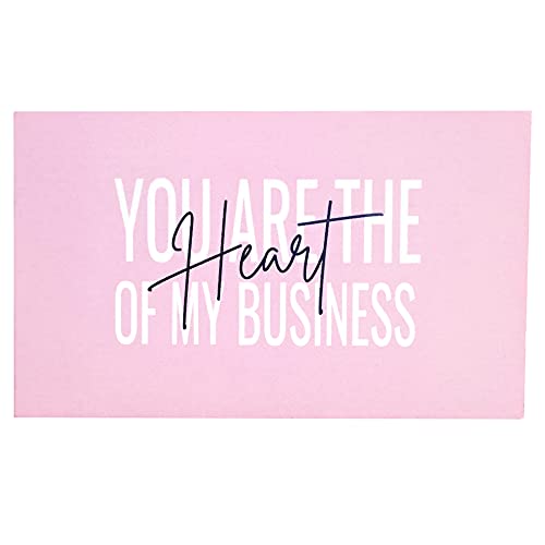 RXBC2011 Thank you Cards you are the Heart of my business Cards Package Insert for online business Pack of 100 (100 Card pink) - Image 2