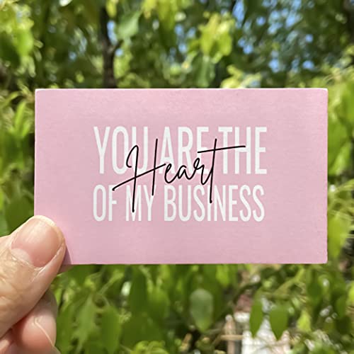 RXBC2011 Thank you Cards you are the Heart of my business Cards Package Insert for online business Pack of 100 (100 Card pink) - Image 5
