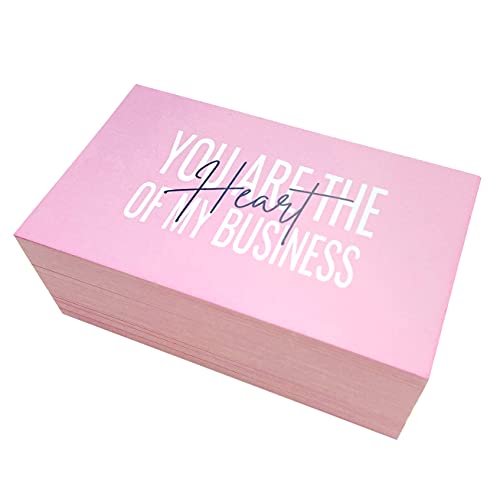 RXBC2011 Thank you Cards you are the Heart of my business Cards Package Insert for online business Pack of 100 (100 Card pink) - Image 4