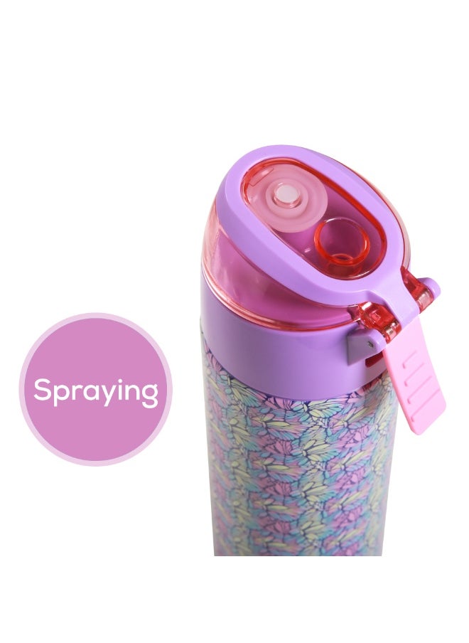 Eazy Kids Eazy Kids - Insulated Stainless Steel Water Bottle w/ Spray -Butterfly, 640ml Purple  - Image 5