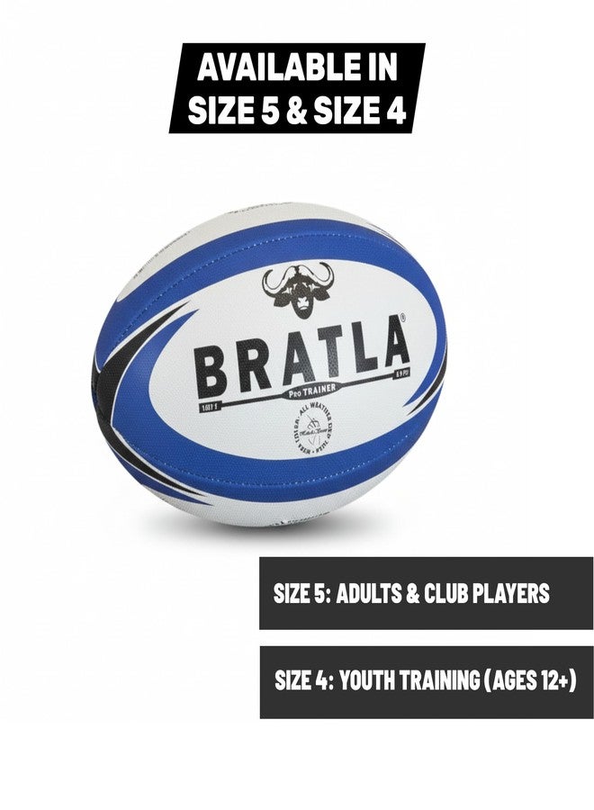 Bratla Pro Training Rugby Ball – Hand Sewn Professional Rugby Practice Ball with 3-Ply Fabric Backing, Long Lasting Grip – Size 5 & Size 4 – Ideal for Training, Match Prep, Clubs & Schools (Size 5) - Image 5