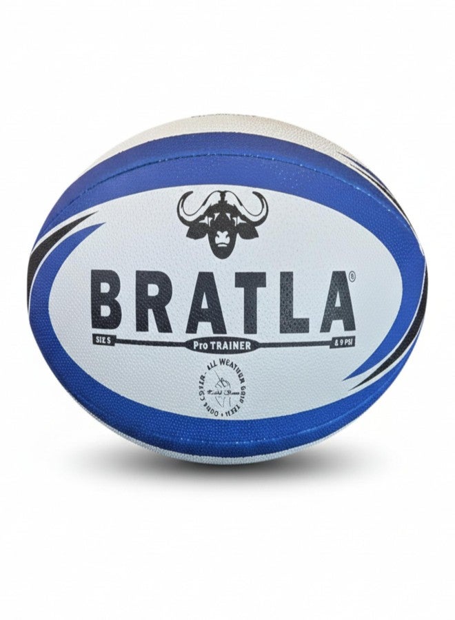 Bratla Pro Training Rugby Ball – Hand Sewn Professional Rugby Practice Ball with 3-Ply Fabric Backing, Long Lasting Grip – Size 5 & Size 4 – Ideal for Training, Match Prep, Clubs & Schools (Size 5) - Image 1