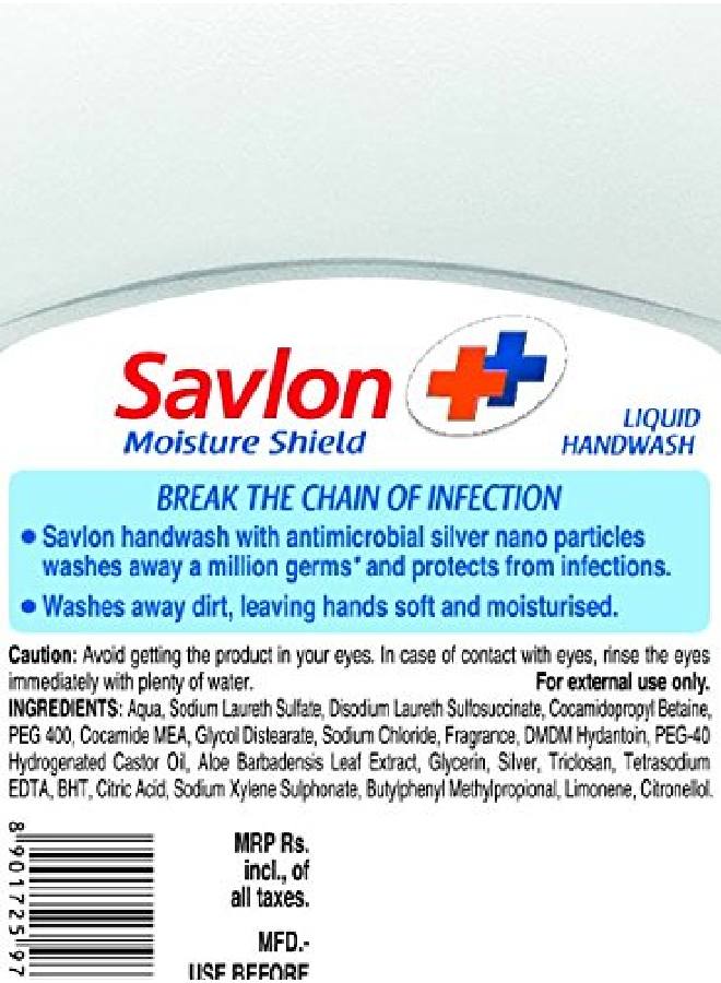 Savlon Moisture Shield Germ Protection Liquid Handwash Refill Pouch, 750 Ml - Image 4