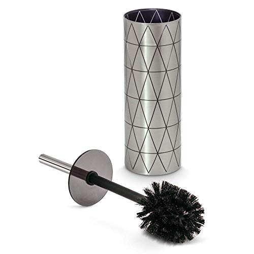 Freelance Miami Polystyrene Toilet Cleaning Brush - Silver - Hygienic Commode/Toilet Brush Cleaner Set - Compact Stand, Ideal for Cleaning Bathroom Pot/Bowl/WC - Holder Included - Image 2