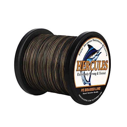 HERCULES Super Strong 1000M 1094 Yards Braided Fishing Line 50 LB Test for Saltwater Freshwater PE Braid Fish Lines 4 Strands - Camouflage, 50LB (22.7KG), 0.37MM - Image 1