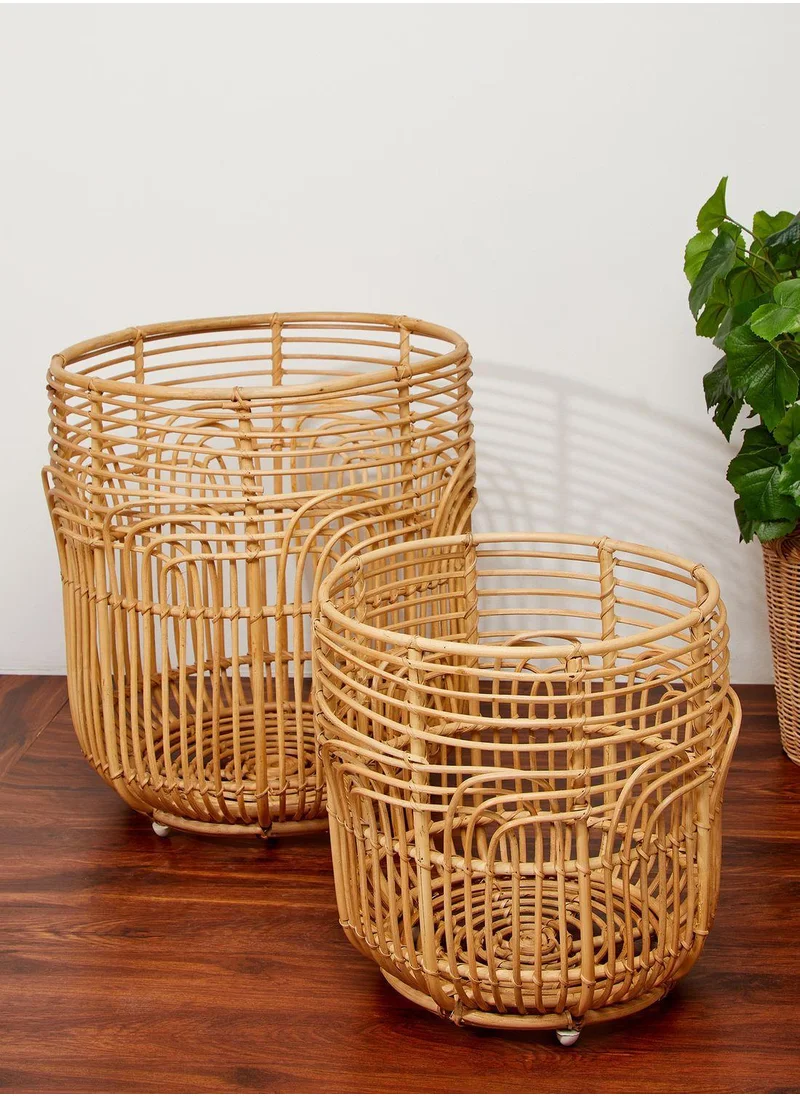 Ayra Set Of Two Rattan Baskets