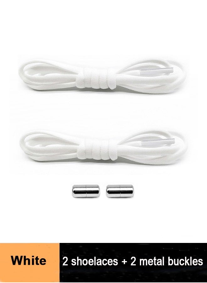 Generic - 1Pairs No Tie Shoe Laces Tieless Elastic Shoe Laces with Shoelaces Lock Connector, No Tie Shoelaces  White - Image 1