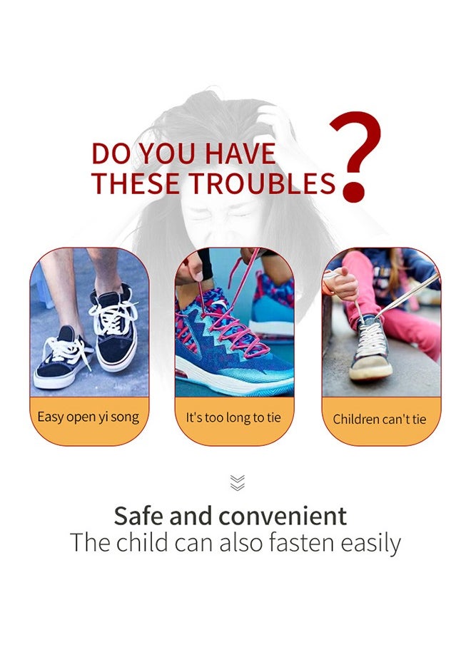 Generic - 1Pairs No Tie Shoe Laces Tieless Elastic Shoe Laces with Shoelaces Lock Connector, No Tie Shoelaces  White - Image 1