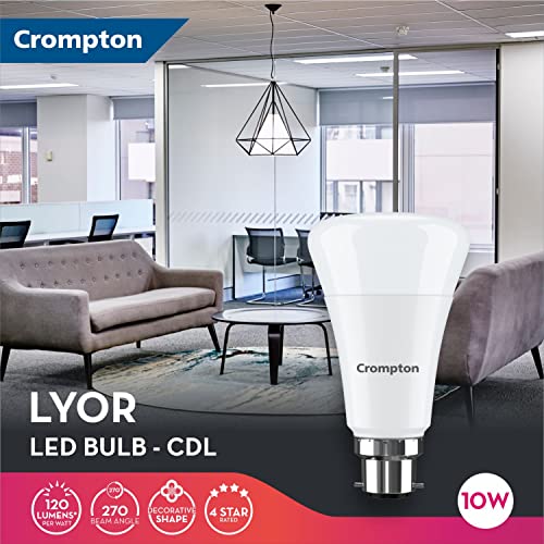 Crompton LED10DFCDLLYOR Round Base B22 LED Bulb (Cool Day Light, 10-Watt) - Image 5