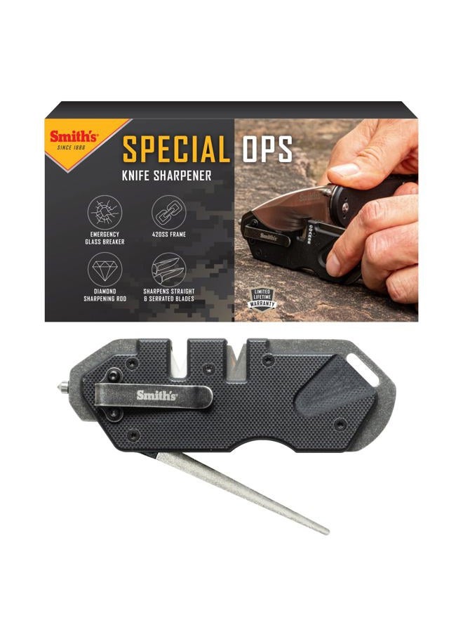 Smith's 50979 Pocket Pal Knife Sharpener-PP1-Tactical Black - Image 1
