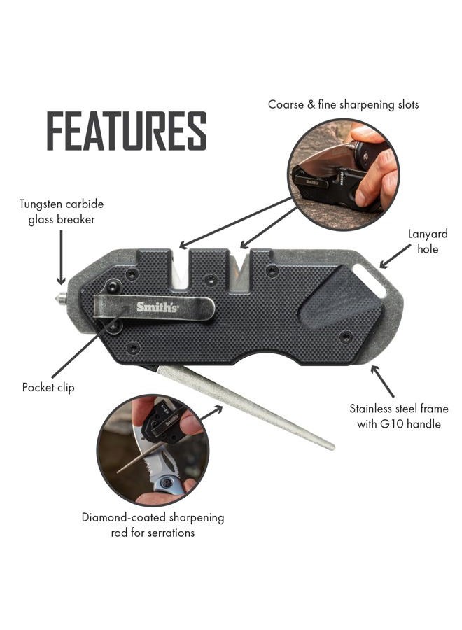 Smith's 50979 Pocket Pal Knife Sharpener-PP1-Tactical Black - Image 3