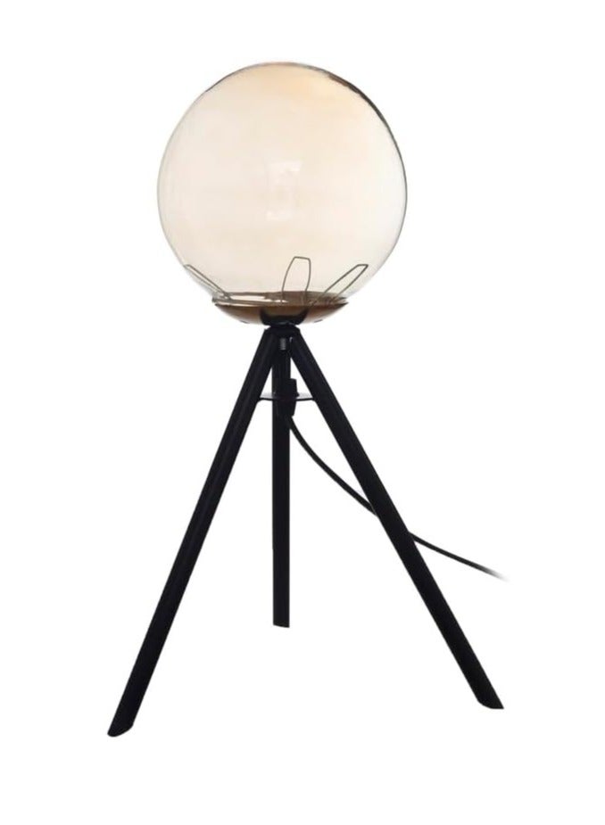 Modern Metal 3 Legs with Honey Glass by Uncle Sam, Black