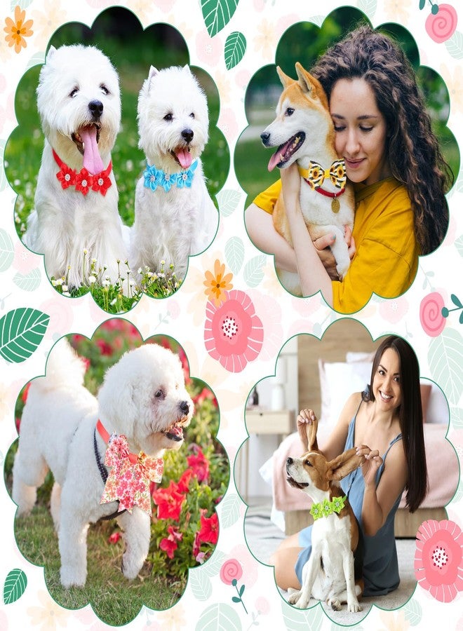 Reginary 100 Pcs Dog Bow Ties Collars Bulk pet Flower Collar Adjustable Dog Bowties Floral cat Grooming Accessories for Small Medium Puppy Cat Pet Supplies - Image 5