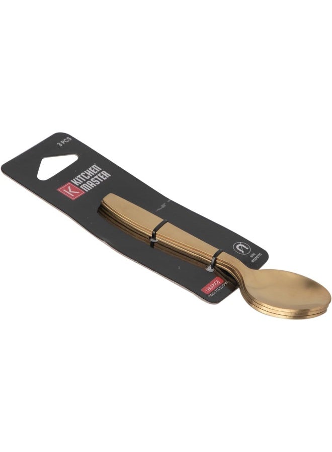 Kitchen master Kitchen master GOLD TEA SPOON 3PC PACK - GRANDE  - Image 3