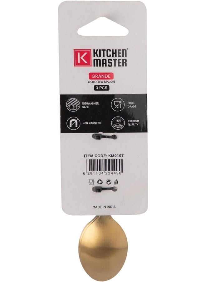 Kitchen master Kitchen master GOLD TEA SPOON 3PC PACK - GRANDE  - Image 2