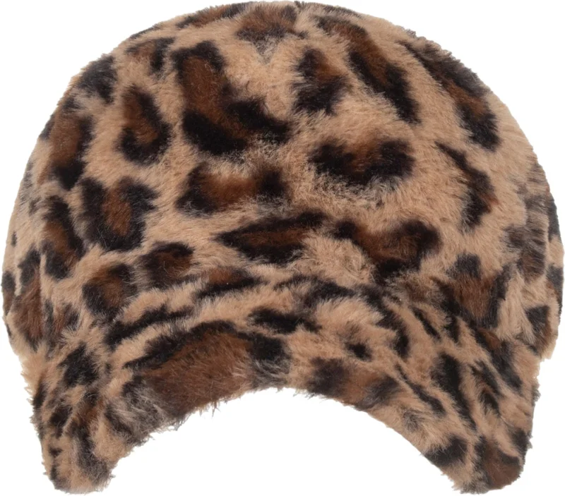 يونيكرز Women Leopard Patterned Plush Cap Hat