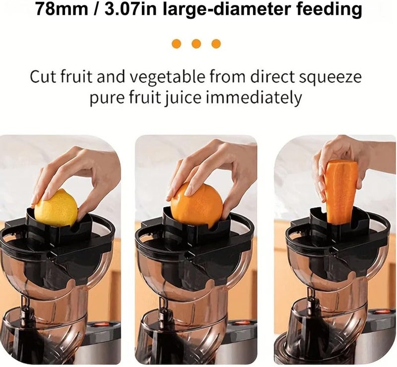 MarlaMall Slow Masticating Juicer, Wide Mouth Cold Press Fruit/Vegetable Juicer With High Output - Image 4